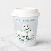 Totenköpfe im Schnee. Personalisiert Pappbecher (Rückseite)