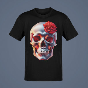 Totenköpfe mit Schlangen oder Rosen Farb-Kunst-Kol T-Shirt