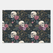 Totenköpfe & Rosen Geschenkpapier Set (Vorderseite 3)