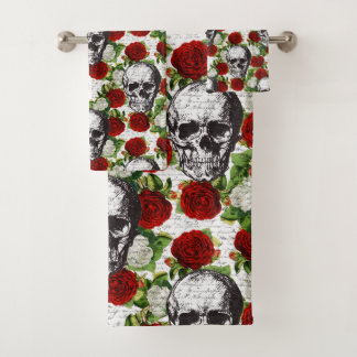 Totenköpfe und Rosen Badhandtuch Set