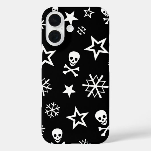 Totenköpfe und Schneeflocken Case-Mate iPhone Hülle (Rückseite)