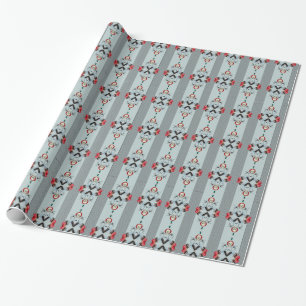 Totenköpfe und Spinnen Geschenkpapier