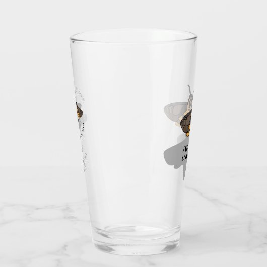 Totenkopffalken-Monogramm Glas (Links)