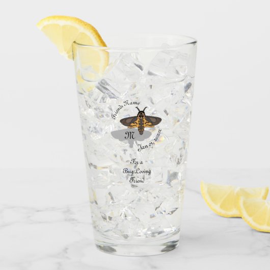 Totenkopffalken-Monogramm Glas (Vorderseite Ice)