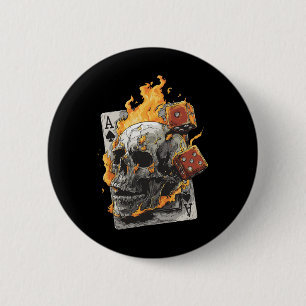 Totenkopfflammen-Würfel-Spielkarten Poker Tarot Sk Button