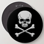 Totenkopfknochen Böse Bis Auf Die Knochen Button (Vorne & Hinten)