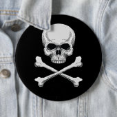 Totenkopfknochen Böse Bis Auf Die Knochen Button (Beispiel)