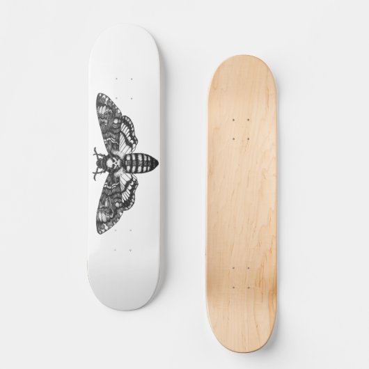 Totenkopfmatte Skateboard Goth Moth Skull (Vorderseite)