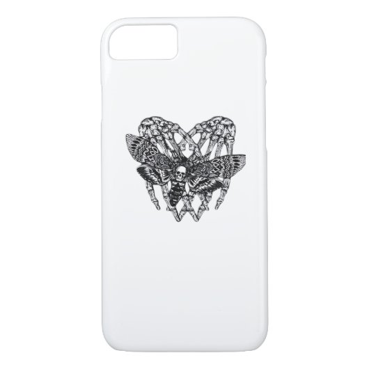 Totenkopfmoth Classic - Skeleton-Handherz Case-Mate iPhone Hülle (Rückseite)