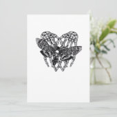 Totenkopfmoth Classic - Skeleton-Handherz Feiertagskarte (Stehend Vorderseite)