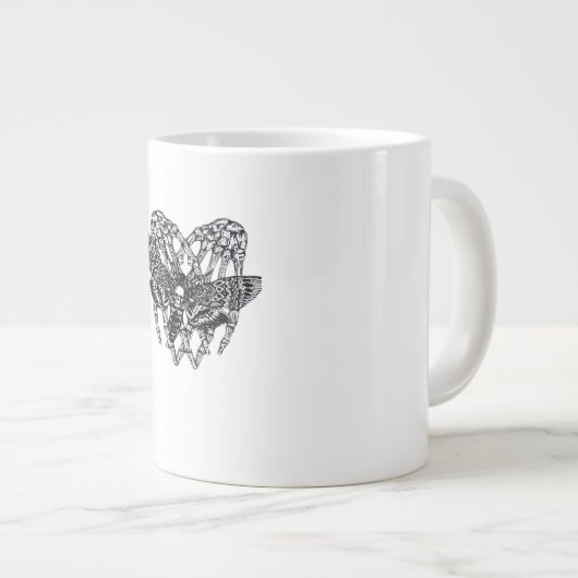 Totenkopfmoth Classic - Skeleton-Handherz Jumbo-Tasse (Vorderseite Rechts)