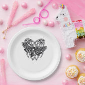 Totenkopfmoth Classic - Skeleton-Handherz Pappteller (Party)