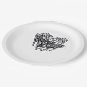 Totenkopfmoth Classic - Skeleton-Handherz Pappteller (Schrägansicht)