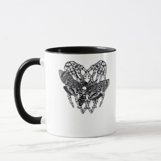 Totenkopfmoth Classic - Skeleton-Handherz Tasse (Links)