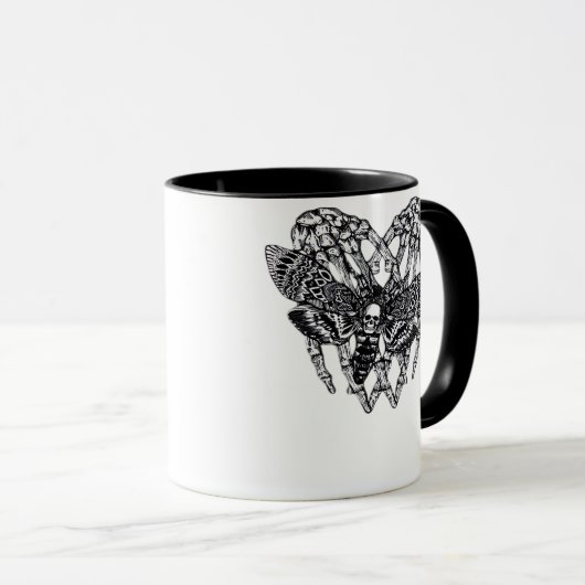 Totenkopfmoth Classic - Skeleton-Handherz Tasse (VorderseiteRechts)