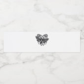 Totenkopfmoth Classic - Skeleton-Handherz Wasserflaschenetikett (Einzelnes Label)