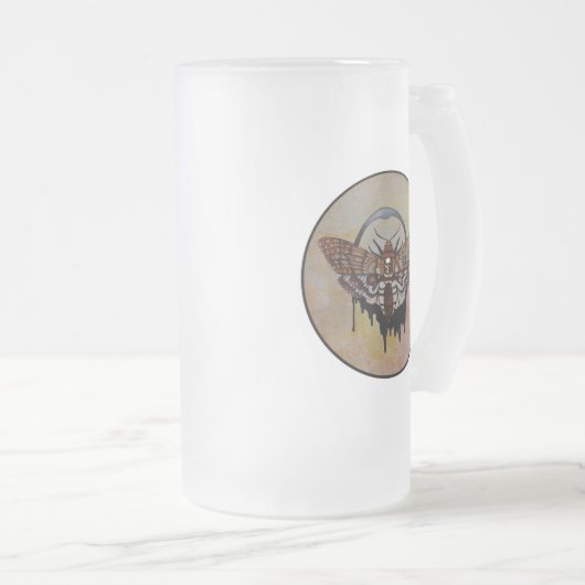 Totenkopfmoth Mattglas Bierglas (VorderseiteRechts)
