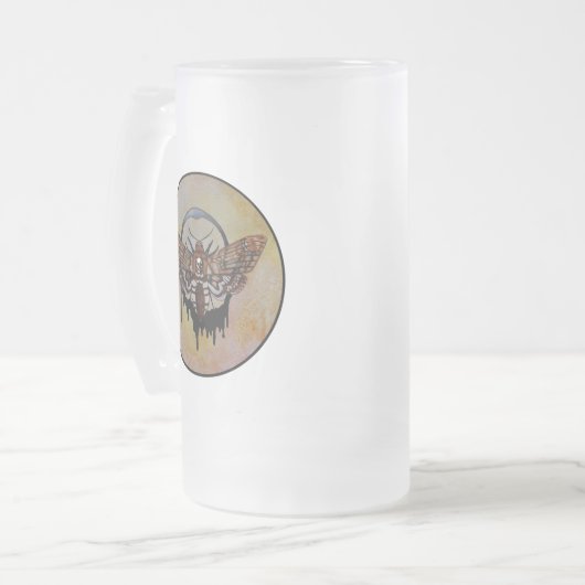 Totenkopfmoth Mattglas Bierglas (Vorderseite Links)