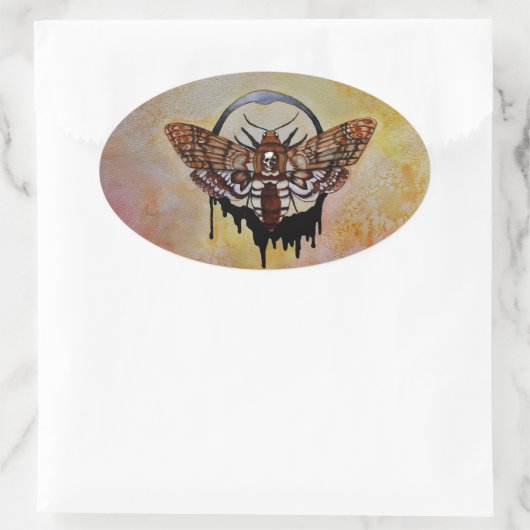 Totenkopfmoth Ovaler Aufkleber (Tasche)