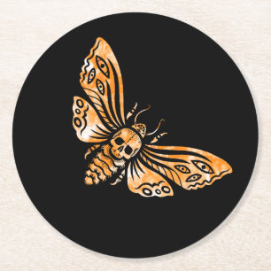 Totenkopfmoth Runder Pappuntersetzer
