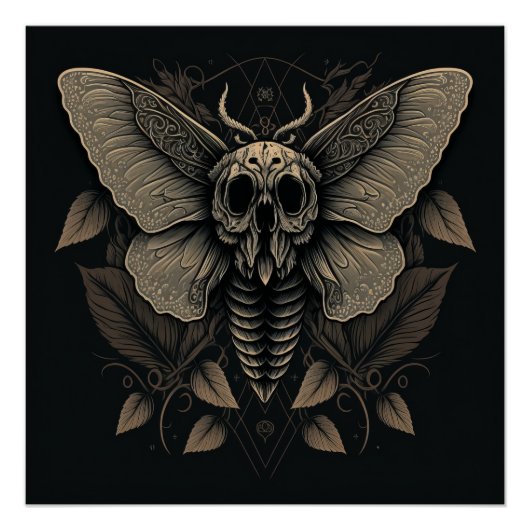 Totenkopfmotposter (Glanz) Poster (Vorderseite)