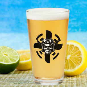 Totenkopfpilot & Propeller, Coole Luftfahrt Glas
