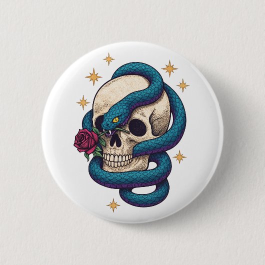 Totenkopfschlange Button (Vorderseite)