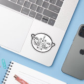 Totenkopfschwärmer Aufkleber (Laptop mit iPhone)
