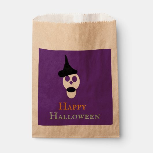 Totenmaske mit Hut Gefallen-Tasche Geschenktütchen (Vorderseite)