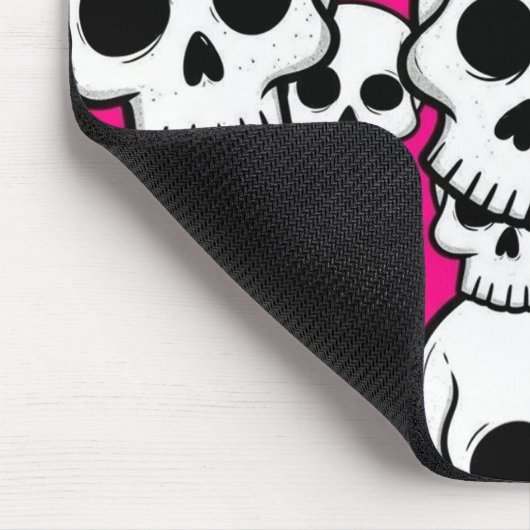 Totenmasken-Mauspad mit rosa Totenkopfmuster Mousepad (Ecke)