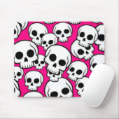 Totenmasken-Mauspad mit rosa Totenkopfmuster Mousepad (Mit Mouse)