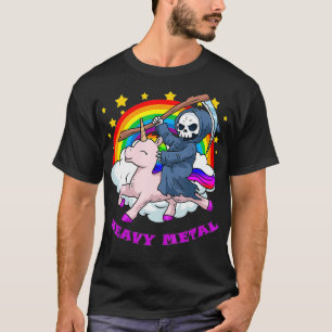 Totenmetall s Unicorn Grim Sensenmann Regenbogen S T-Shirt