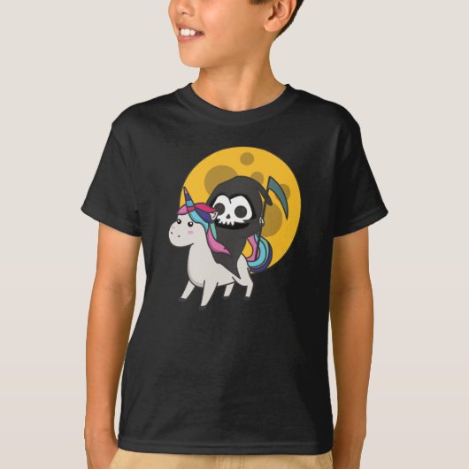 Totenrennen Einhorn Funny Unicorns Mond T-Shirt (Vorderseite)