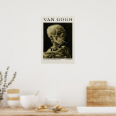 Totenschädel mit brennender Zigarette Blossom Poster (Küche)