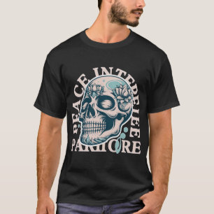 Totenschädel mit Lotus-Motiv und Text T-Shirt