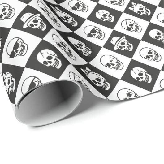Totenschädel-Mosaik Geschenkpapier (Rolleneckpunkt)
