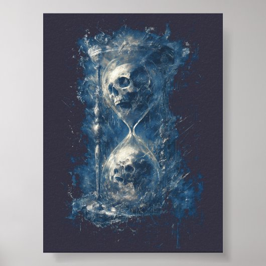 Totenschädel-Stundenglas-Gotik-Dunkle-Kunst-Poster Poster (Vorne)