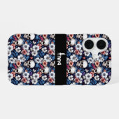 Totenschädel unter Blumen iPhone 16 Hülle (Rückseite (Horizontal))