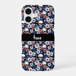 Totenschädel unter Blumen iPhone 16 Hülle