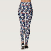 Totenschädel unter Blumen Leggings (Rückseite)