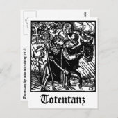 Totentanz Death begleitet eine Postkarte von Mutte (Vorne/Hinten)