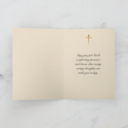 Totenverlust im Anniversary Love One Crucifix Rosa Karte (Innenseite)