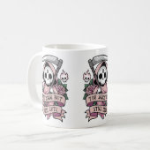 Toter, aber dennoch niedlicher Sensenmann Kaffeetasse (Vorderseite Links)