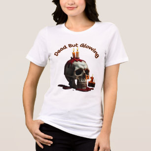Toter, aber leuchtender Schädel T - Shirt-Día de l Tri-Blend Shirt