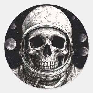 Toter Astronautenschädel Runder Aufkleber