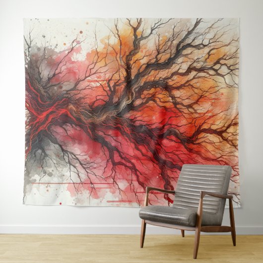 Toter Baum 2 - Wasserfarbe Wandteppich (Beispiel (Horizontal))