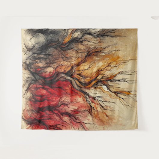 Toter Baum 3 - Wasserfarbe Wandteppich (Vorderseite (Horizontal))