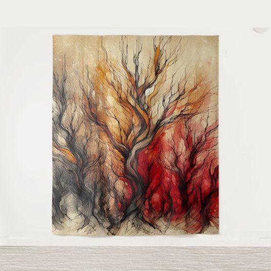 Toter Baum 3 - Wasserfarbe Wandteppich (Vorderseite)
