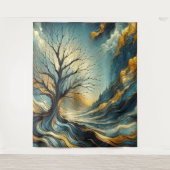 Toter Baum 5 - Wasserfarbe Wandteppich (Vorderseite)