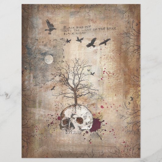 Toter Baum auf dem Schädel dunkler Kunst Flyer (Vorne)